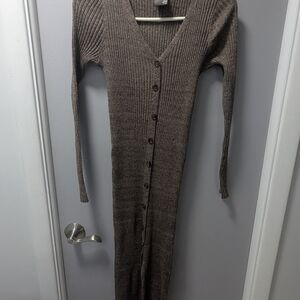 Taylor Charcoal Ribbed V-Neck Top